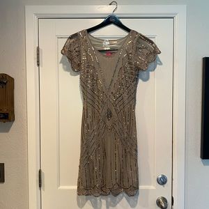 Antoinette flapper gold and silver sequin dress